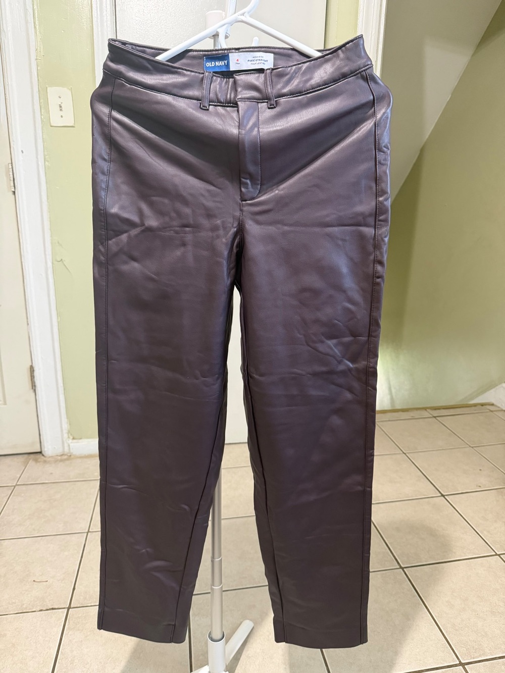 Old Navy Women's Faux Leather Straight Leg Pants - Plum Never Used